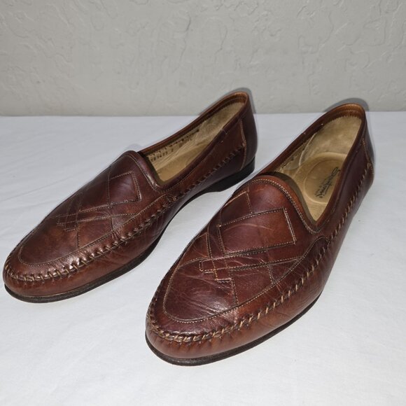 Santoni Brown Leather Slip On Loafers Made In Italy Men's Size 11.5 D - Picture 6 of 9